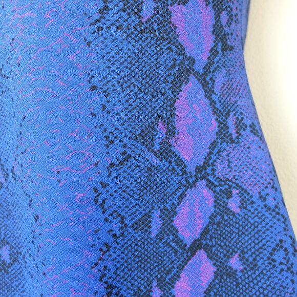 Missguided Blue Snake Print Skater Dress Size 2 - Picture 4 of 9